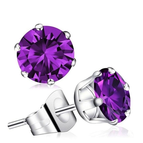 3/$35 💗 Swarovski Amethyst Stud Earrings - Picture 2 of 3